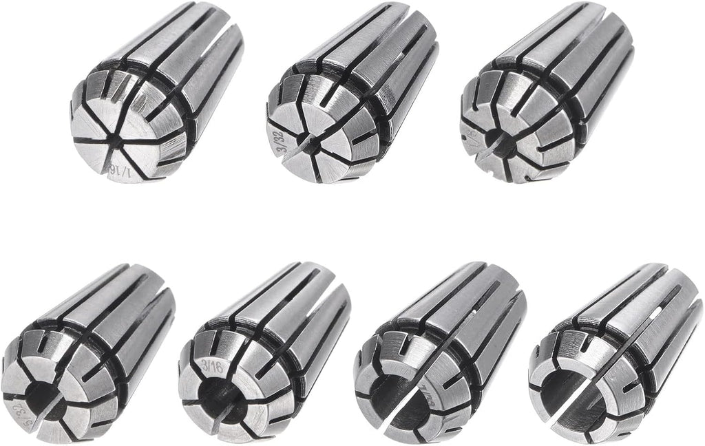 uxcell 7pcs ER11 Spring Collet Set 1/16" to 1/4" Chuck for CNC Machine