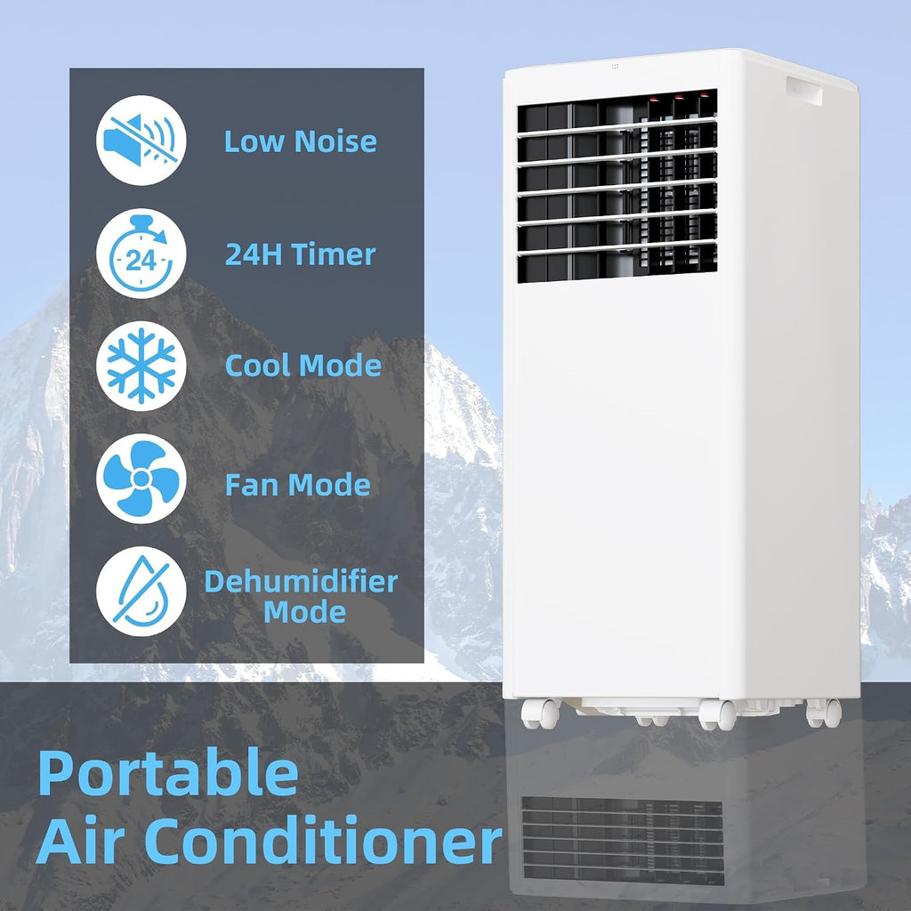 Portable Air Conditioner,8,000 BTU for Rooms up to 350 Sq.Ft., Smart Compact AC Unit with Cooling, Dehumidifier, Fan