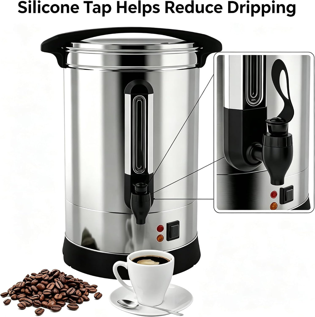 Commercial Coffee Maker, 100-Cup Percolator Coffee Pot, 14L/3.7Gal