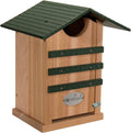 Screech Owl House Cedar Nesting Box with Poly Lumber Roof, Saw-Whet Owl Box for Outside, Drainage Ventilation, Easy
