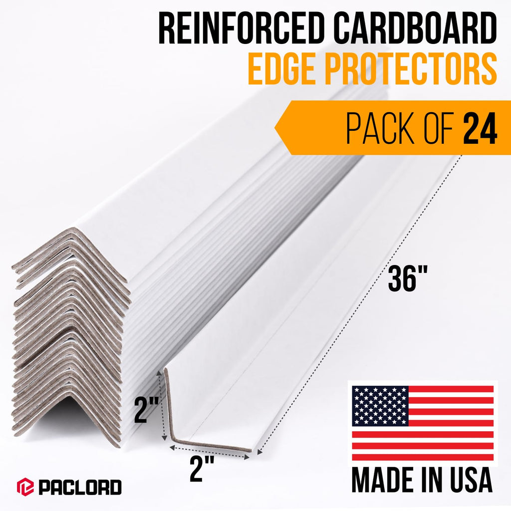 36" x 2" x 2" Reinforced Cardboard Edge Protectors, Pack of 24