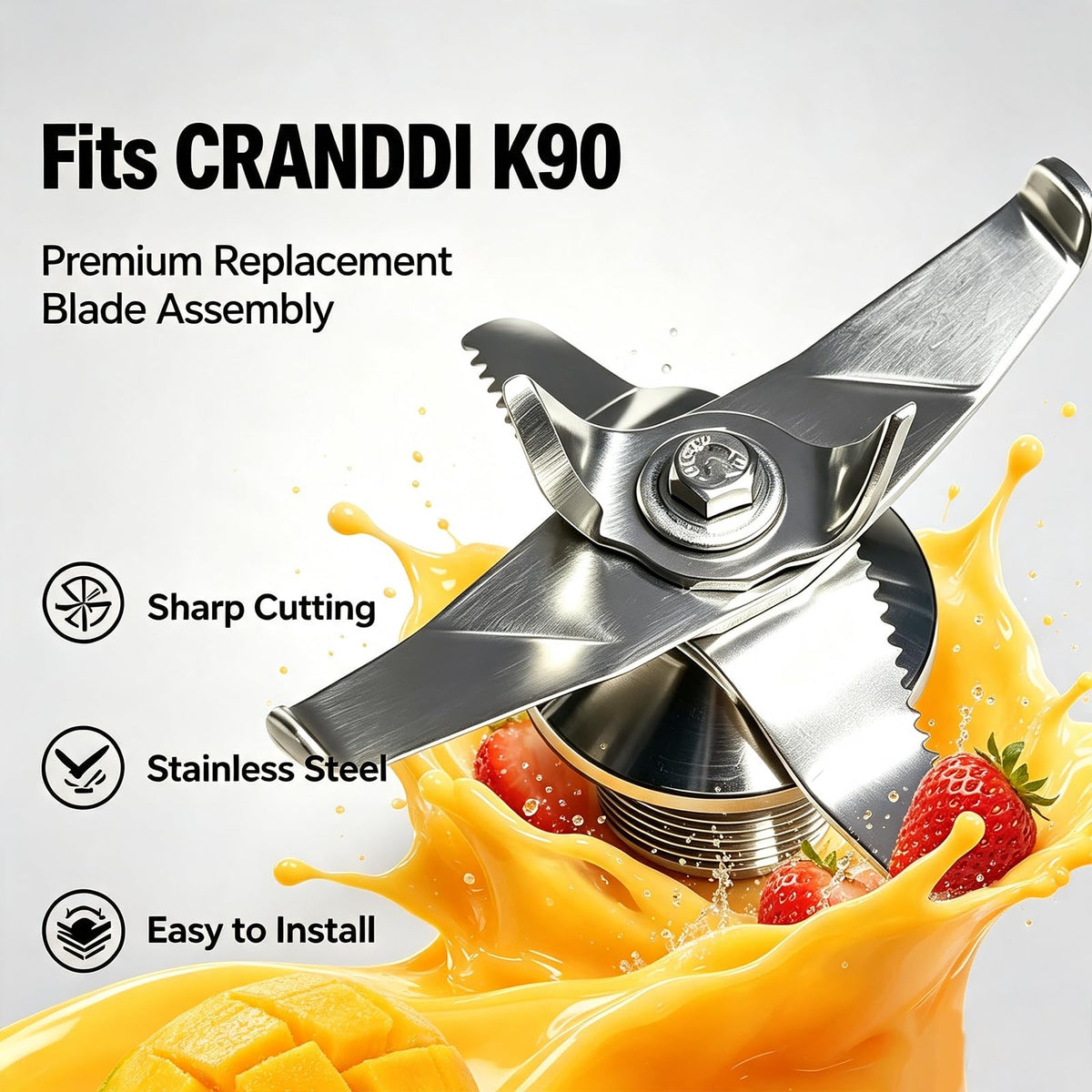 CRANDDI Replacement Blade Assembly for K90, 6 leaf 3 Layer Stainless Blade
