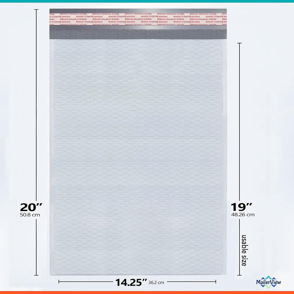 Bubble Mailers 14.25x20, Self Seal Poly Padded Envelopes #7, 50 Pack Bulk