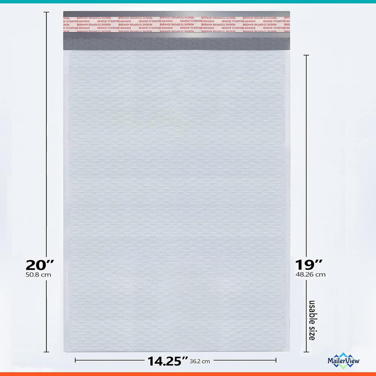 Bubble Mailers 14.25x20, Self Seal Poly Padded Envelopes #7, 50 Pack Bulk