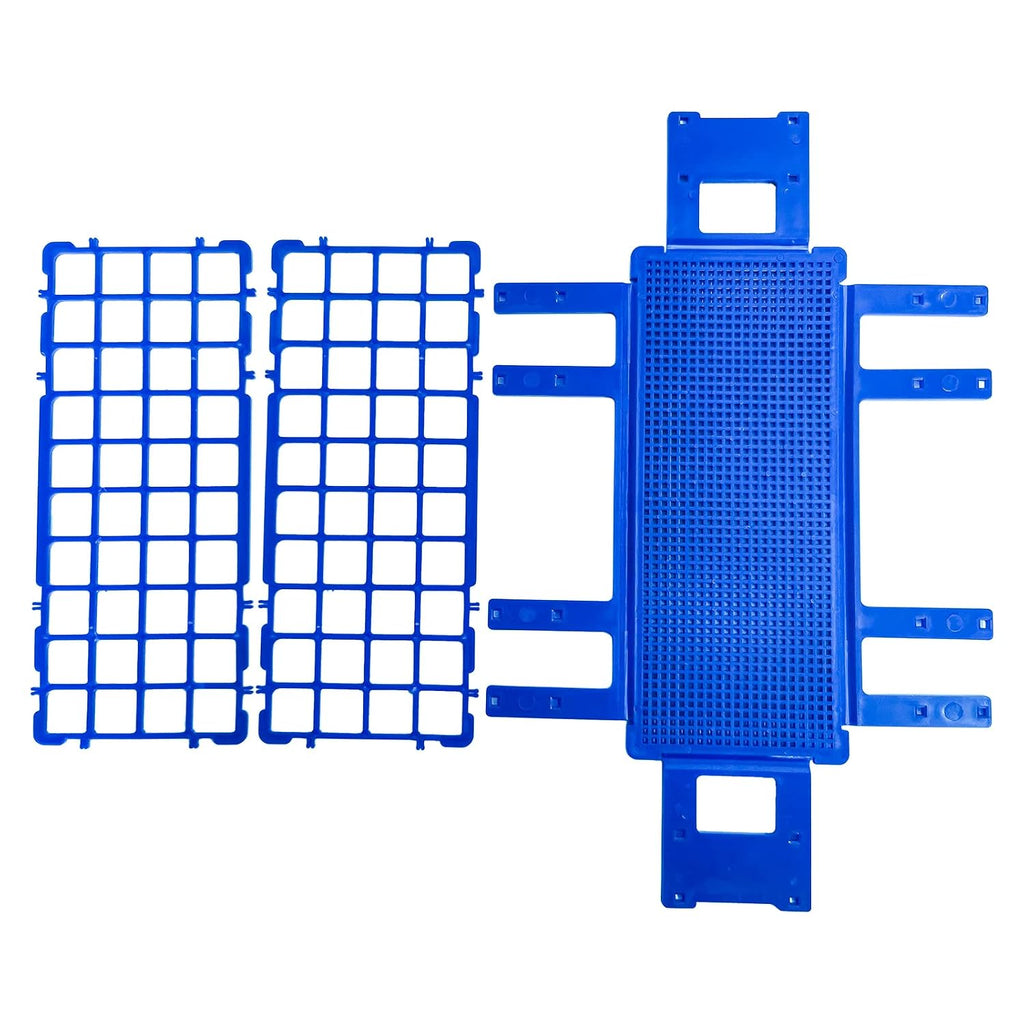 3 Packs Plastic Test Tube Rack, 40 Holes Lab Test Tube Rack Holder for 20mm Test Tubes, Blue, Detachable (40holes)