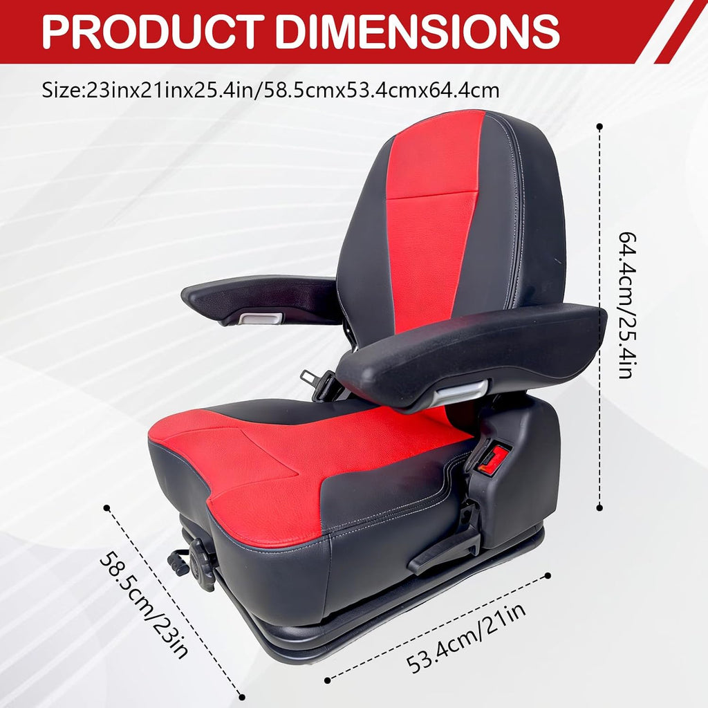 Lawn Mower Seat with Cover,Spring-Dampers Heavy Duty Tractor Suspension Seat for Zero Turn Mower Tractor Excavator