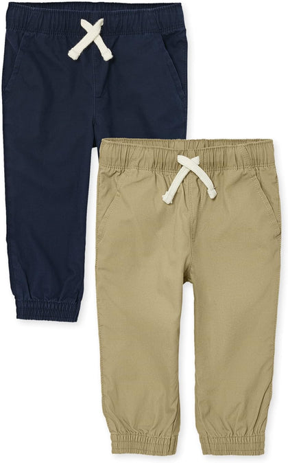 and Toddler Stretch Pull on Jogger Pants,multipacks