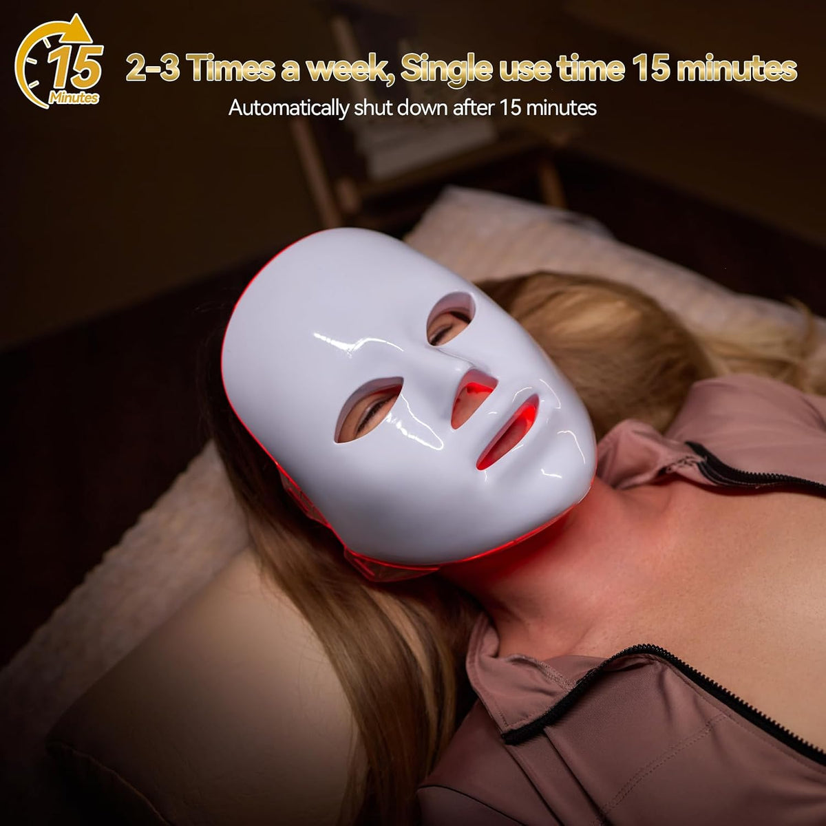 Red Light Therapy for Face LED Light Therapy Mask for Face 7+1 Colors LED Facial Skin Care Mask Rechargeable Beauty