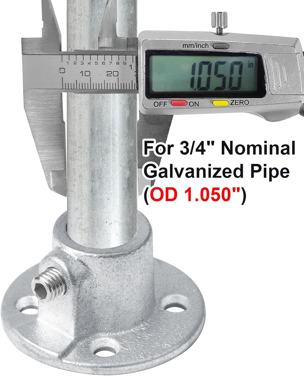 4PCS Railing Flange Pipe Base Structural Fitting Fits 3/4" Schedule 40 Pipe