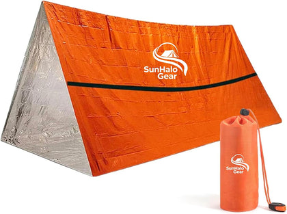 Emergency Survival Tent Shelter, 1 or 2 Person Emergency Tent with Emergency Whistle Emergency Shelter,Life Tube Tent