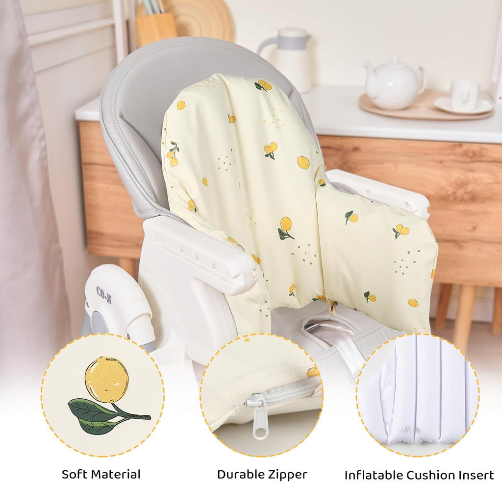 High Chair Cushion with Cover Pad for IKEA Antilop Babies Toddlers Inflatable & Reversible Built-in Inflatable Cushion