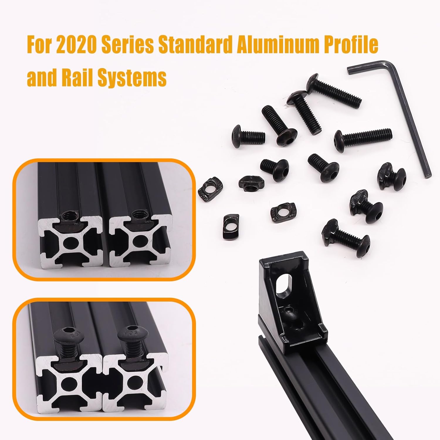 260PCS M5 T-Nuts Screws Assortment Kit,Compatible with Rail Mount,Replacement for M-Lok Nut Screw,M5 Nut and Bolt