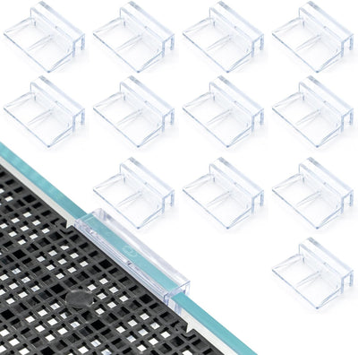1/2-inch 12 Pieces Aquarium Cover Bracket, Fish Tank Lid Clips Acrylic Aquarium Cover Clip Support Holder