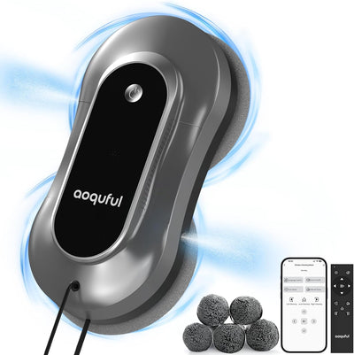 Window Cleaning Robot with Dual Water Spray, App Control, Smart Navigation