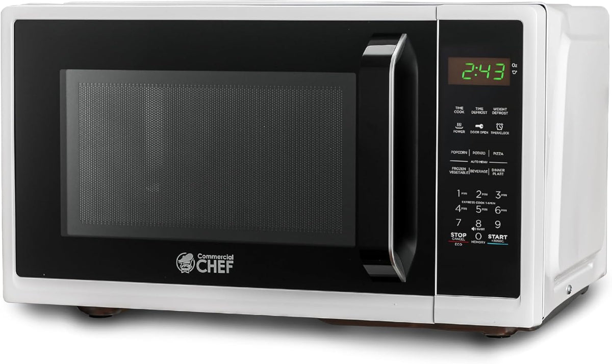 0.9 Cu. Ft. Countertop Microwave Oven, CHM9MW, White | Touch Controls with Digital LED Display, 900W Small Microwave