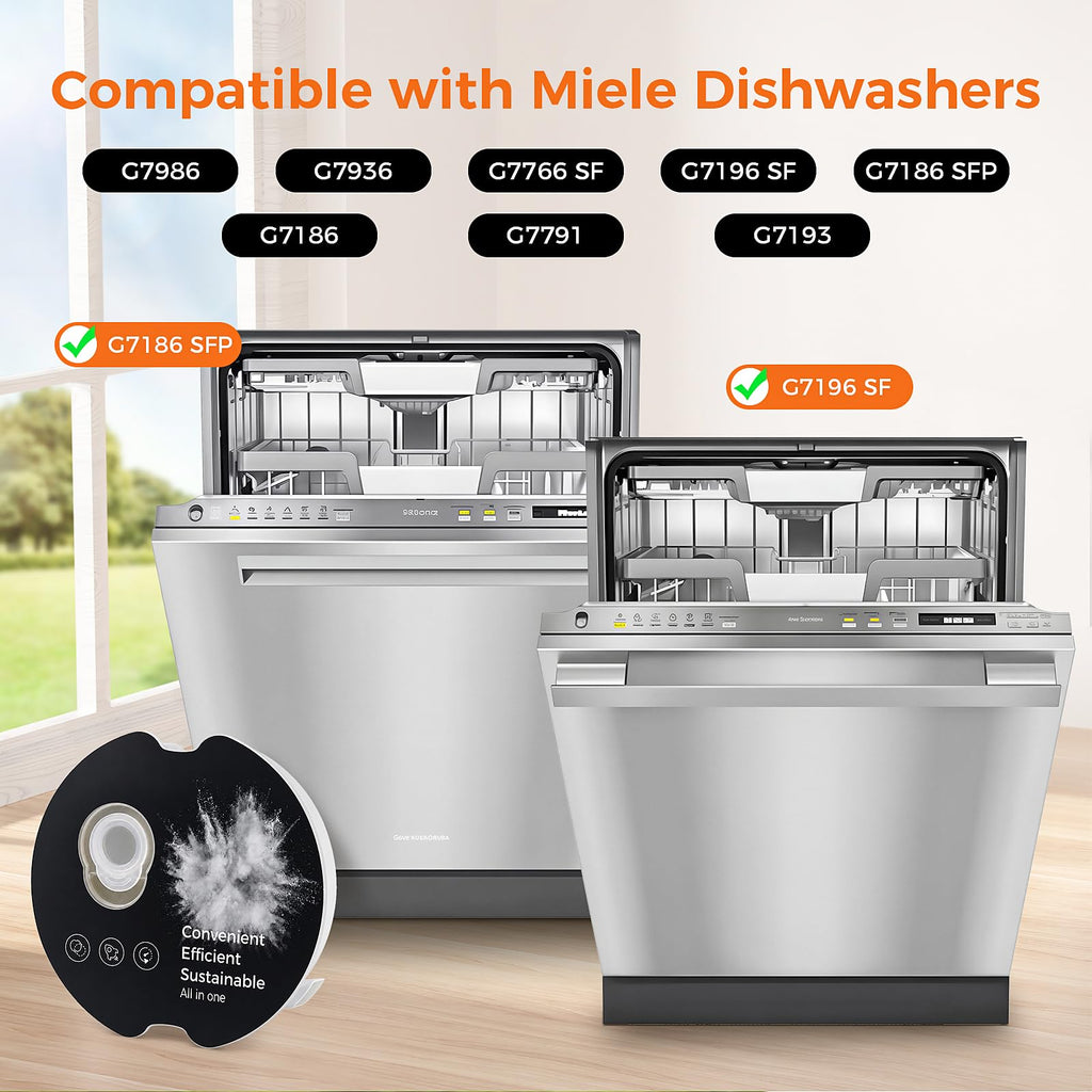 Reusable PowerDisk Compatible with Miele AutoDos Dishwasher, Refillable Empty Dishwasher Detergent Container