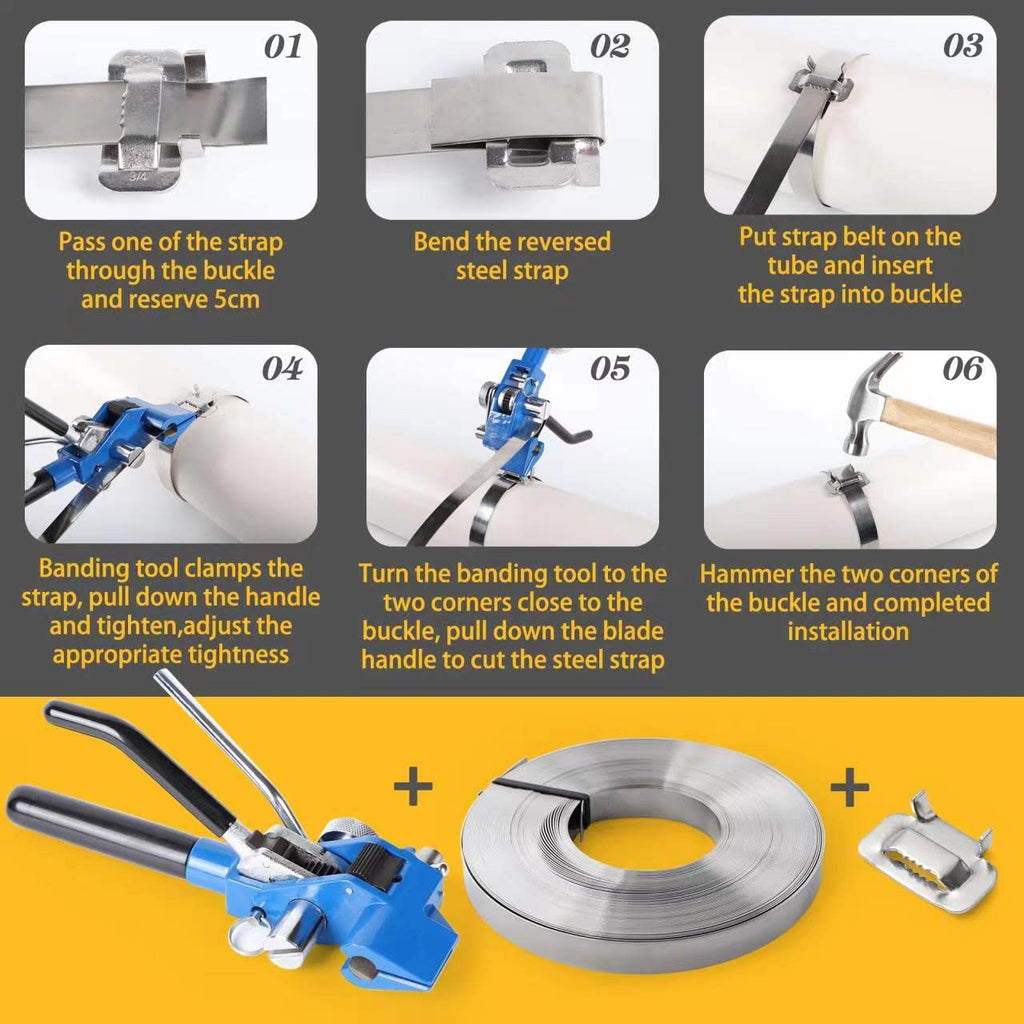 UpJiaFlarish Steel Banding Strapping Kit - Banding Tool, Stapping Tool