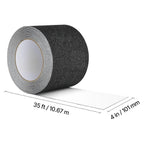 80-Grit PVC Anti-Slip Tape 35ft x 4in Black Aluminum Oxide Stair Treads