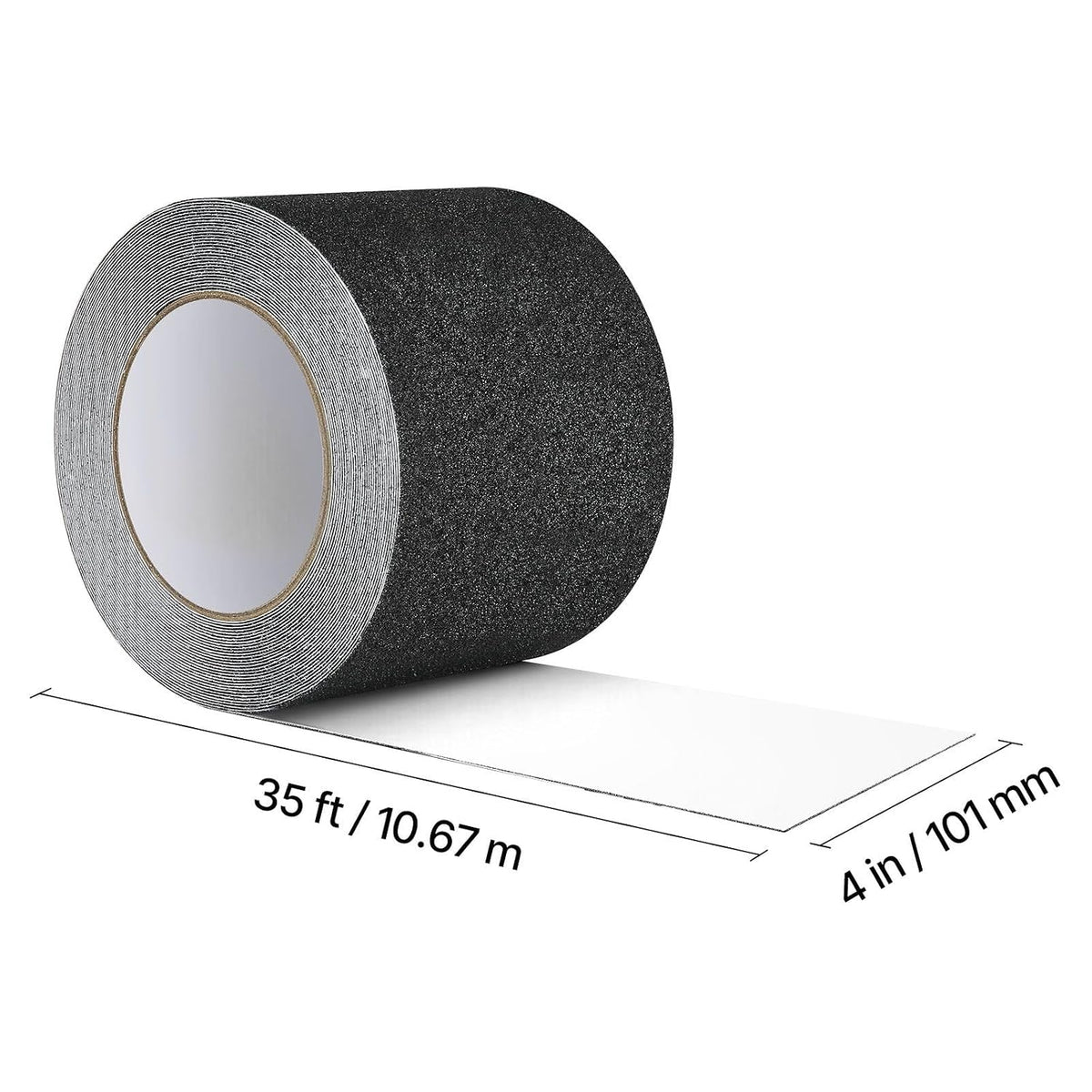 80-Grit PVC Anti-Slip Tape 35ft x 4in Black Aluminum Oxide Stair Treads