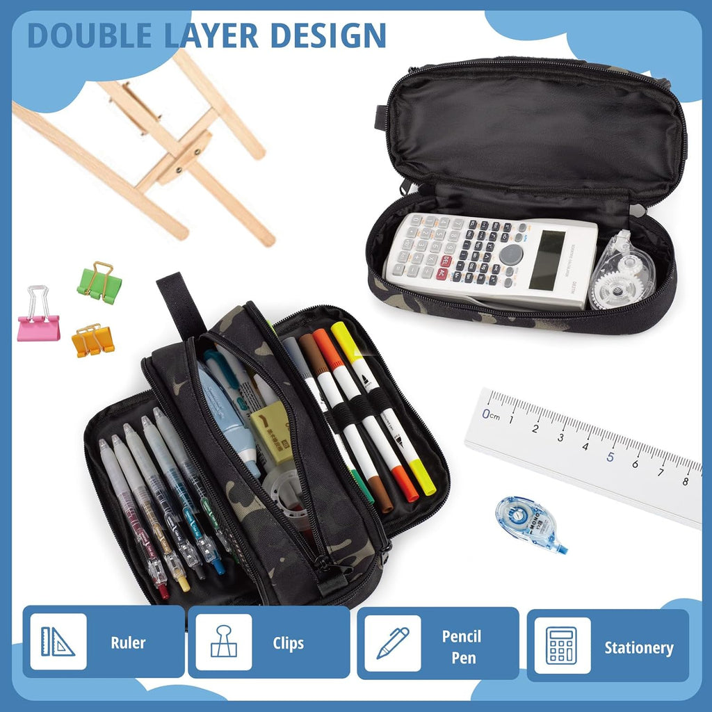 Tactical 4 Compartments Pencil Case for Boy, Large Pen Pouch Bag for School | Tactical Large Capacity Pen Box, 900D