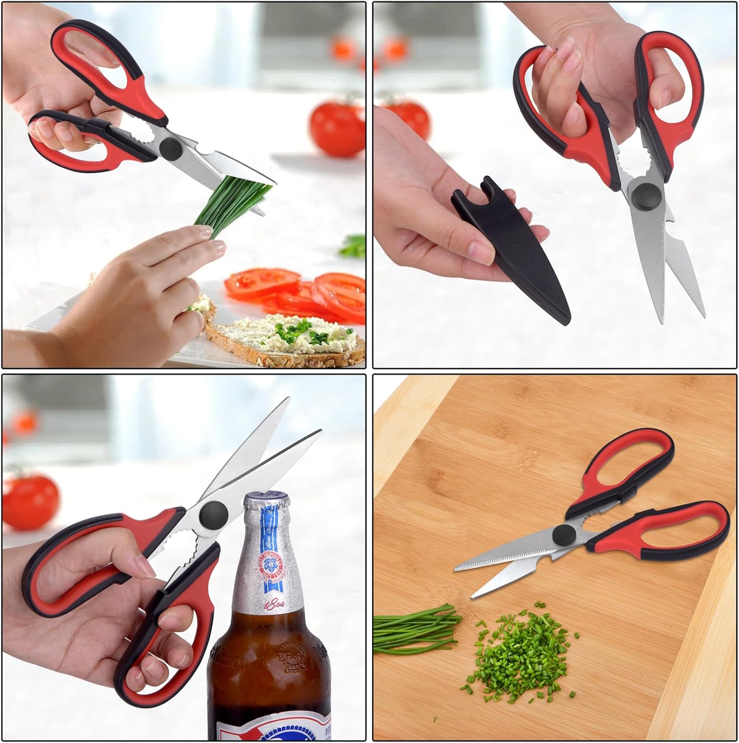 Left Handed Kitchen Scissors, Bailaipor Left Hand Kitchen Poultry Shears Tools All Purpose Heavy Duty