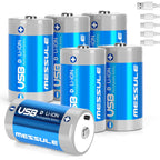 Rechargeable Lithium D Batteries with 4 in 1 USB-C Charge Cable
