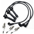 Spark Plug Wires and Spark Plugs Set Compatible with John Deere 825i 825i S4 Replace MIA11722 MIA11723 MIA11724