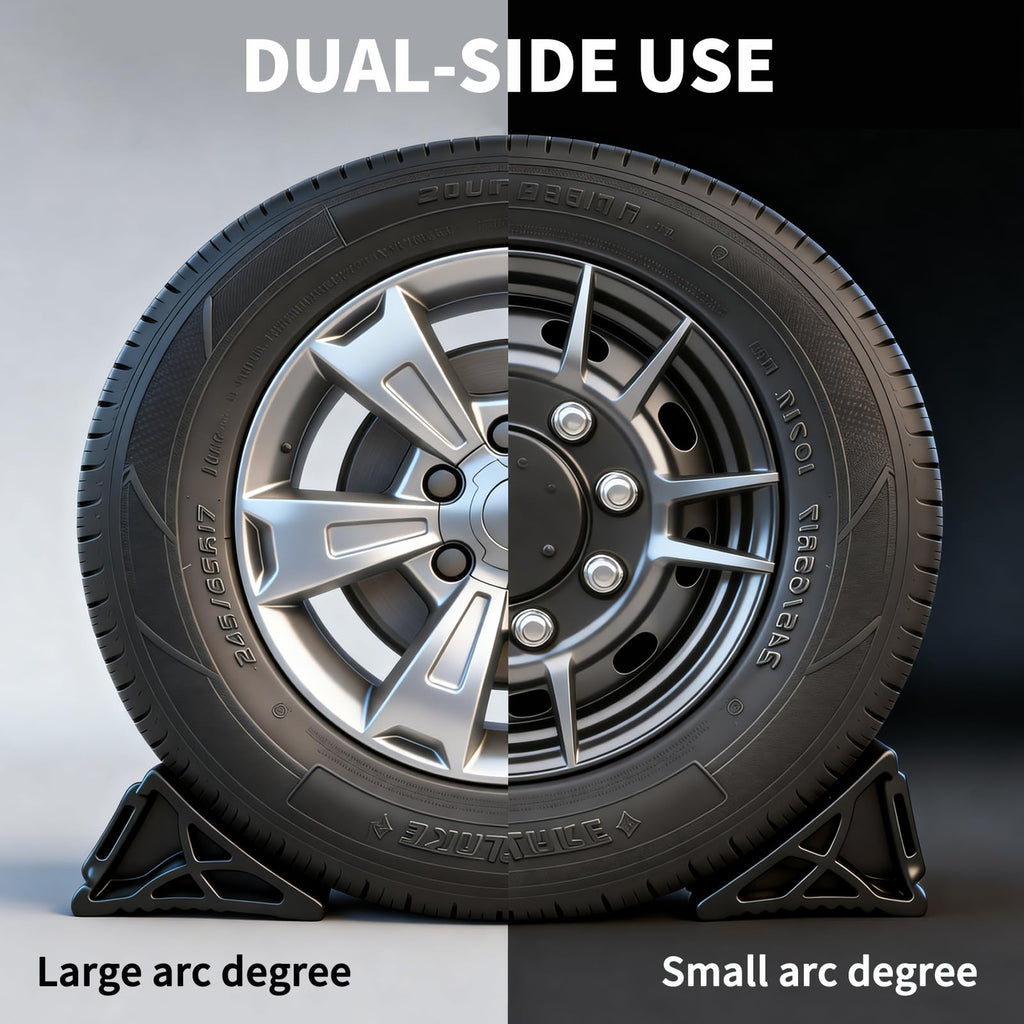 Rubber Wheel Chocks for RV Trailer Upgraded Deformable Design 4 Pc