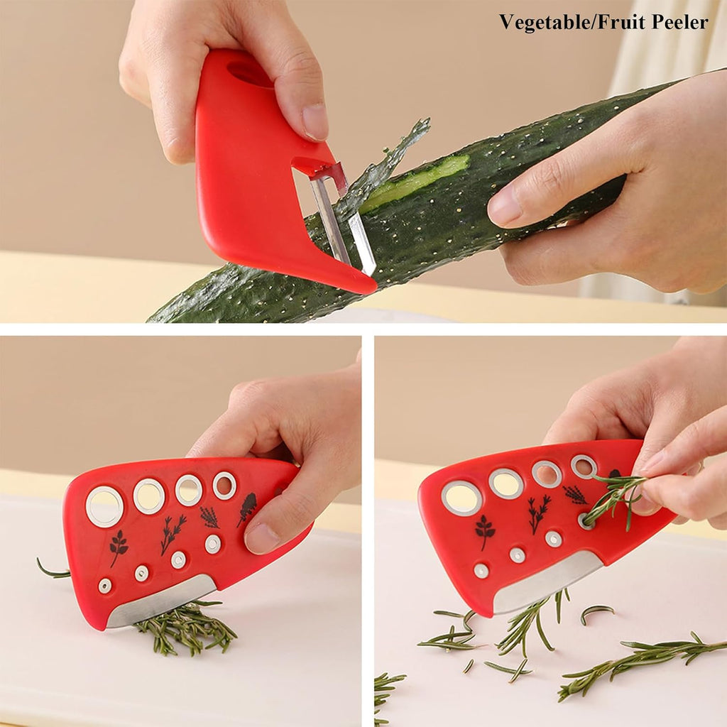 Kitchen Gadgets Set 6 Pieces, Space Saving Cooking Tools Kitchen Accessories-Garlic Grinder, Cheese Grater, Vegetable