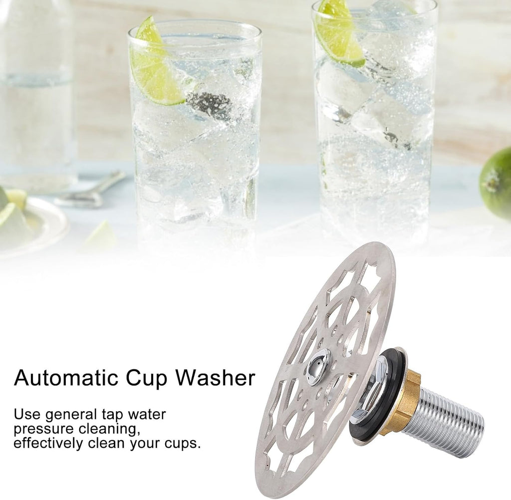Glass Rinser for Bar, G1/2'' Stainless Steel Pitcher Rinser, Automatic Cup Washer for Sink, Cup Rinser Sink