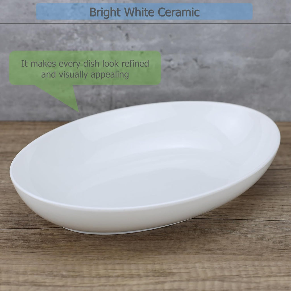 Ceramic Deep Plates Oval Shaped Dishes, Size of L10.8 x W7.7