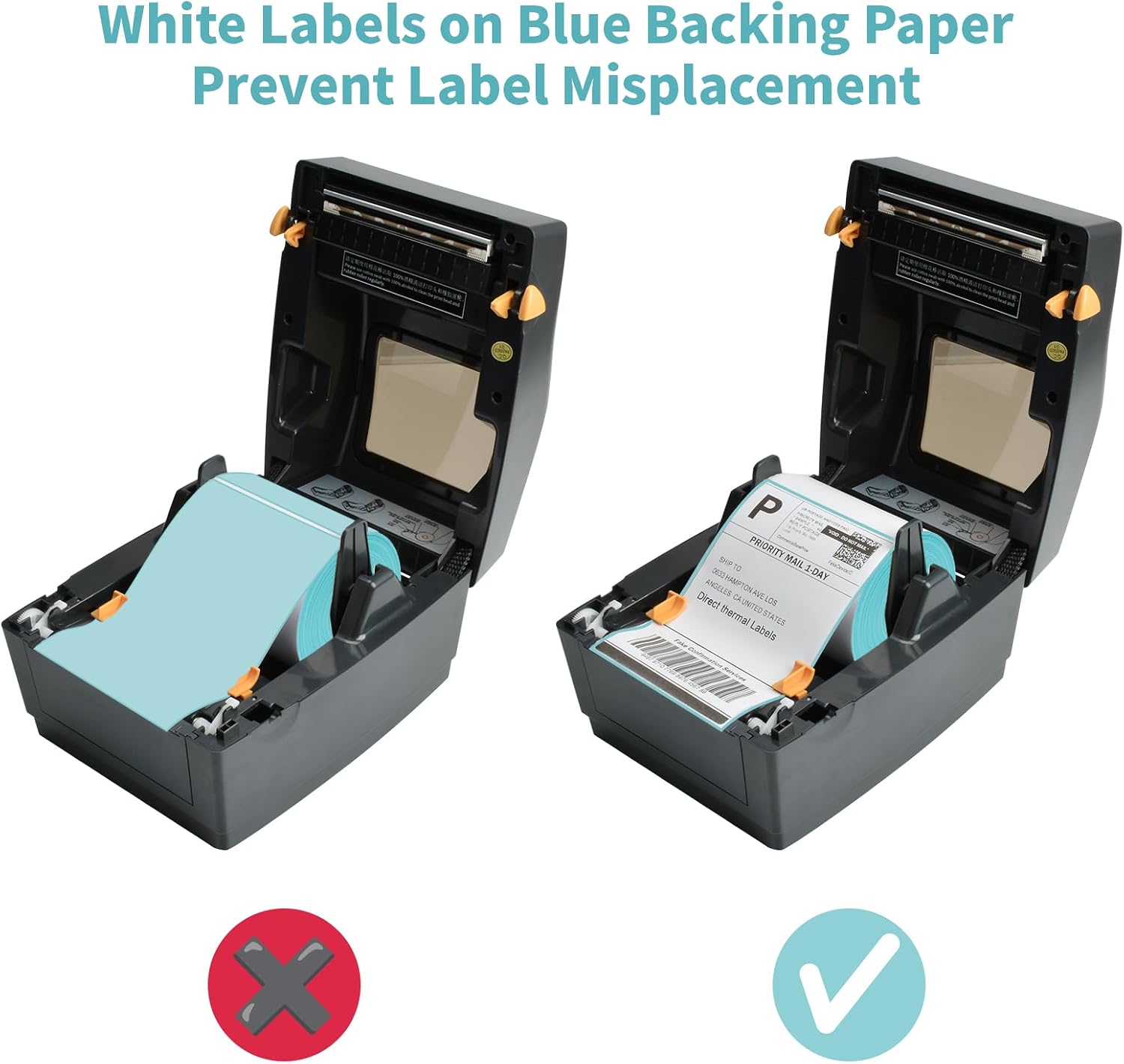 2 Rolls 4x6 Direct Thermal Printer Labels 500 Shipping Labels Compatible with Zebra, Rollo Label Printer, Peforated