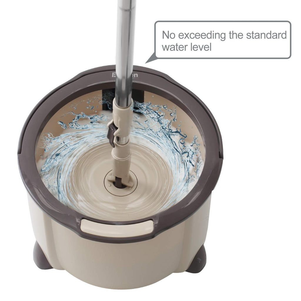 Spin Mop and Bucket Set, 2 Microfiber Heads, Wash & Dry