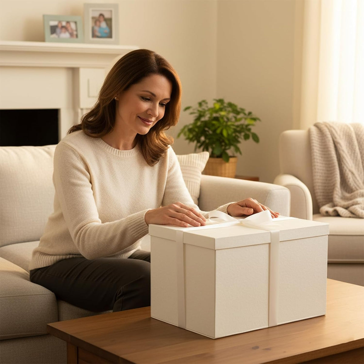 YINUOYOUJI Extra Large White Gift Box with Lids 17x11x11inches