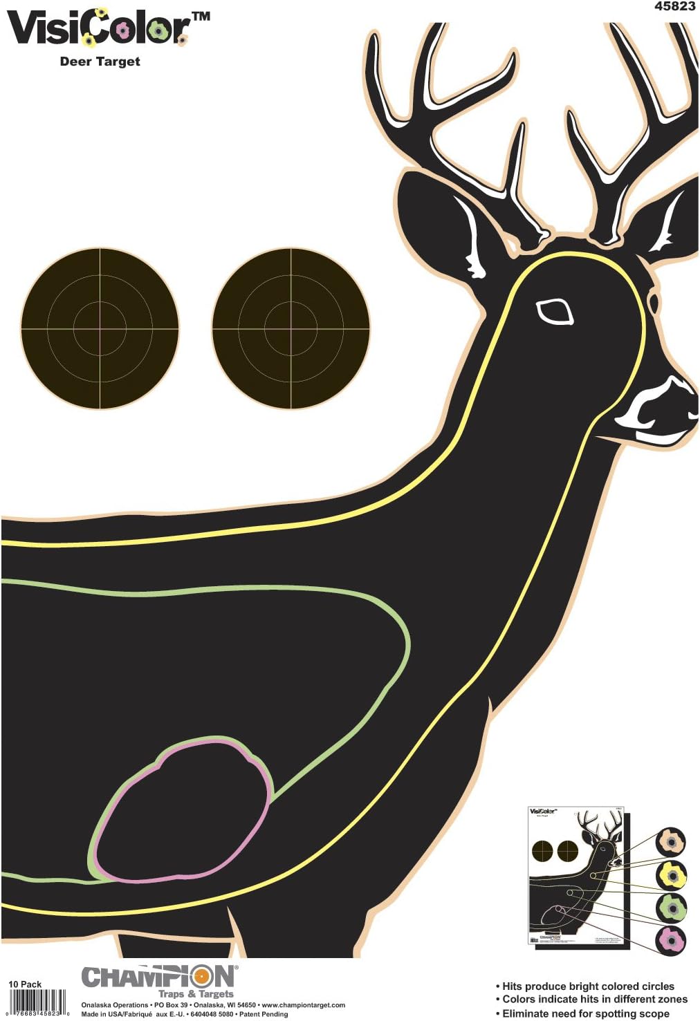 Traps and Targets 1919877 Ctc Visicolor Deer 10pk