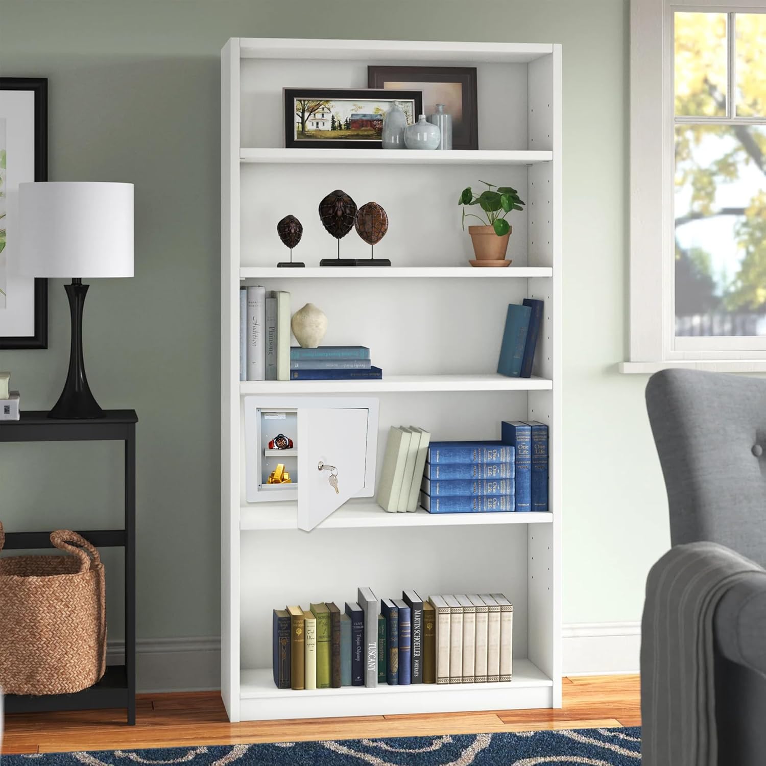 In-Wall Safe with Key Lock, Concealed Heavy-Duty Steel Wall Safe for Documents, Jewelry, Cash & Valuables, Recessed