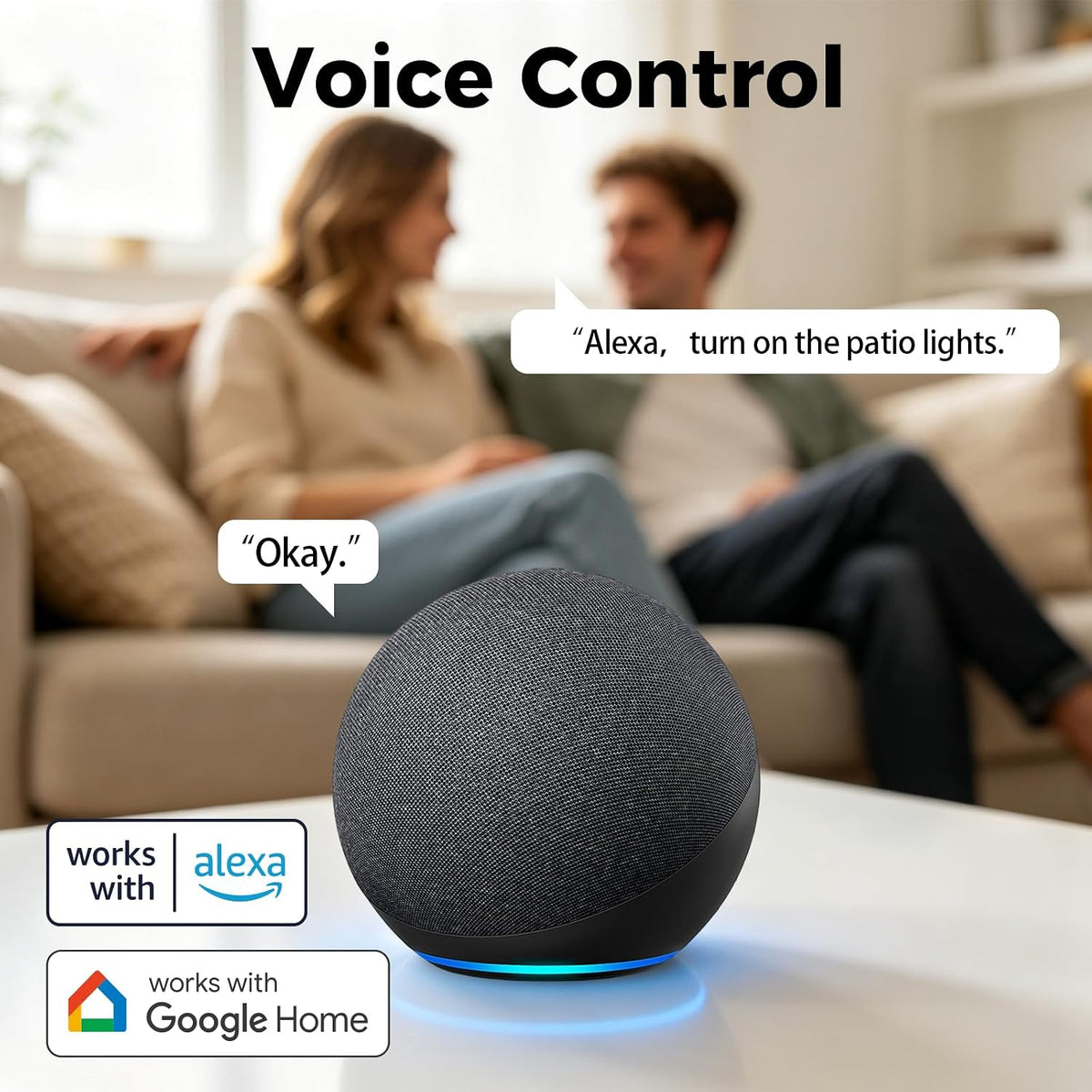 Outdoor Smart Plug, WiFi & Bluetooth Smart Outlet, Single Port, IP44 Weatherproof, Compatible with Alexa & Google