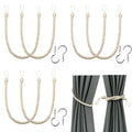 Curtain Tiebacks Ropes Tie-Backs,Handmade Holdbacks(Beige,6P)