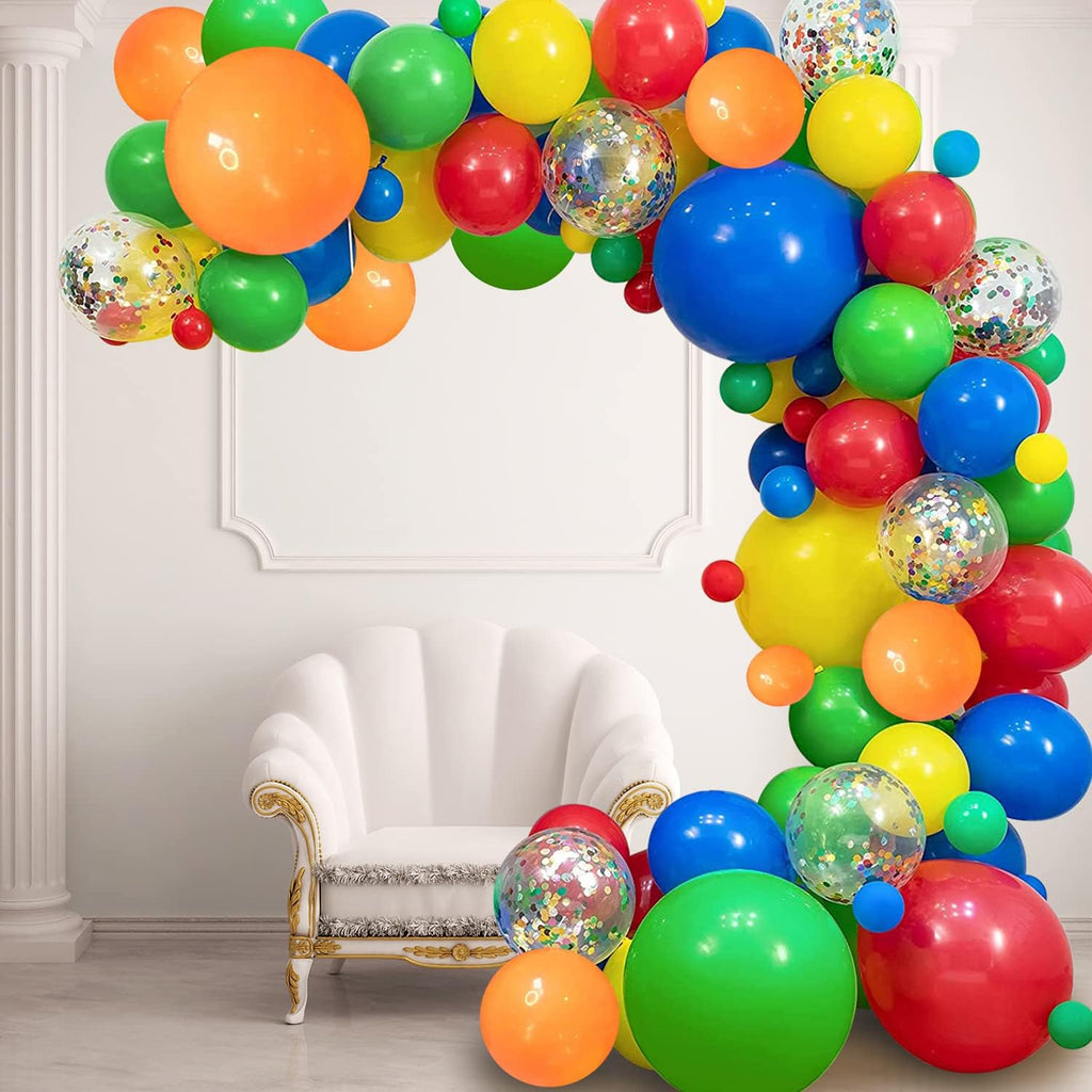 Colourful Rainbow Balloon Arch Kit, Colorful Balloons Garland Fiesta Party Balloon Arch for Colorful Fiesta Carnival