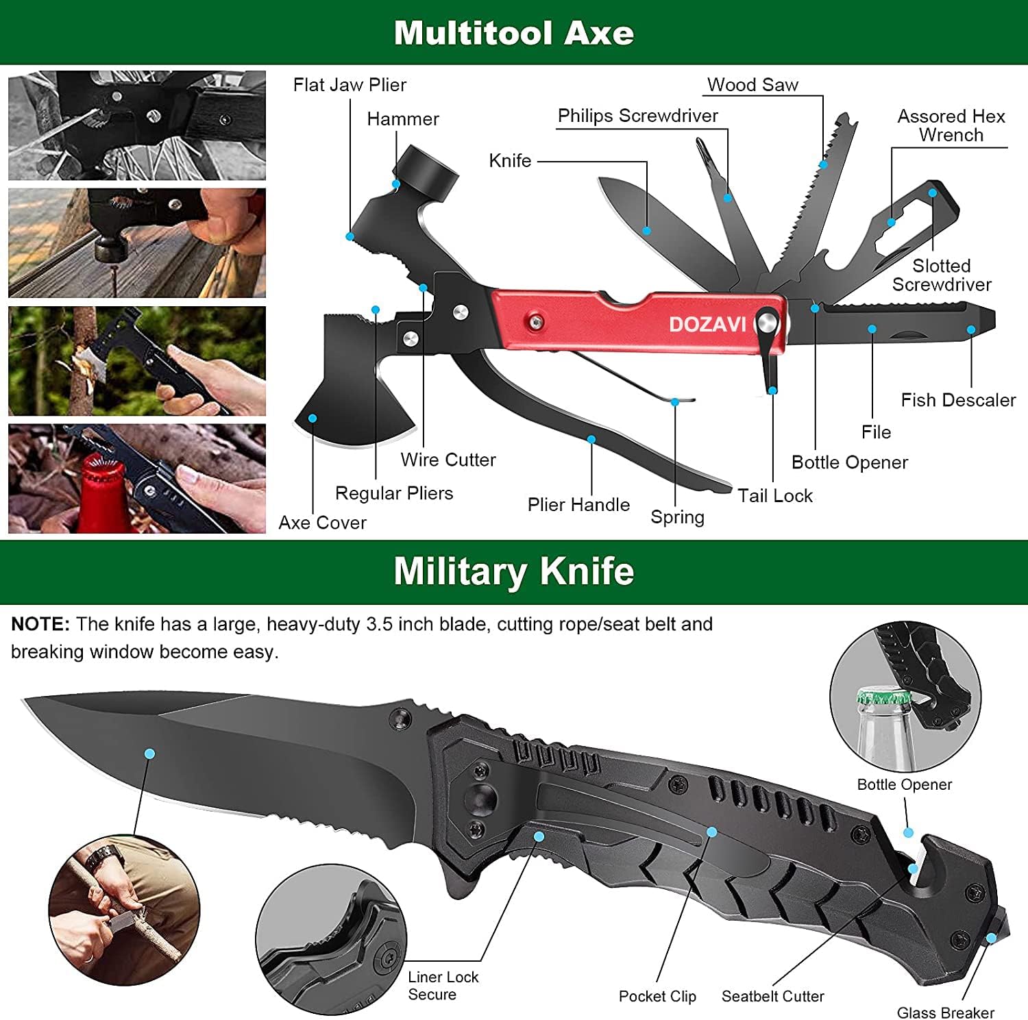 Survival Gear and Equipment with Molle Pouch