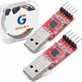 2PCS CP2102 Serial Adapter USB to TTL, 3.3V 5V Compatible Converter Module