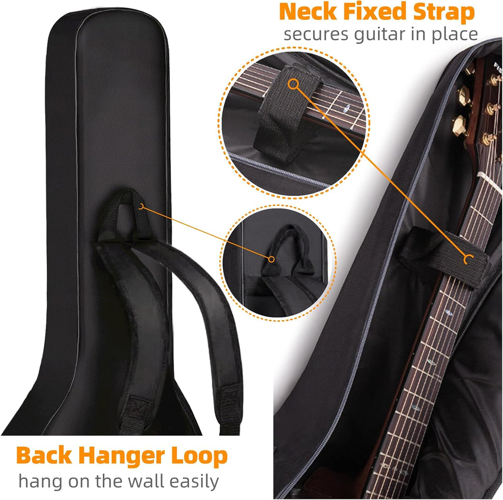 3/4 Size 36 Inch Acoustic Guitar Case Soft, Acoustic Guitar Bag 0.3 Inch Thicken Sponge Padded, Waterproof Gig Bag