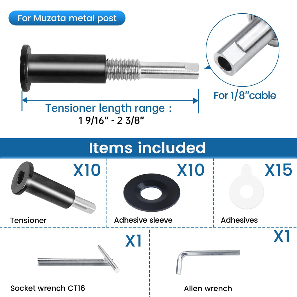 [Patent] Muzata 10Pack Black Cable Railing Hardware Swage Tensioner CB40