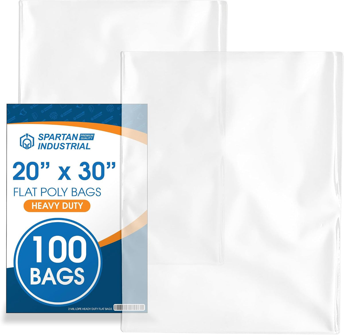 20" X 30" Open-End Flat Poly Bags (100 Count) No Adhesive Strip