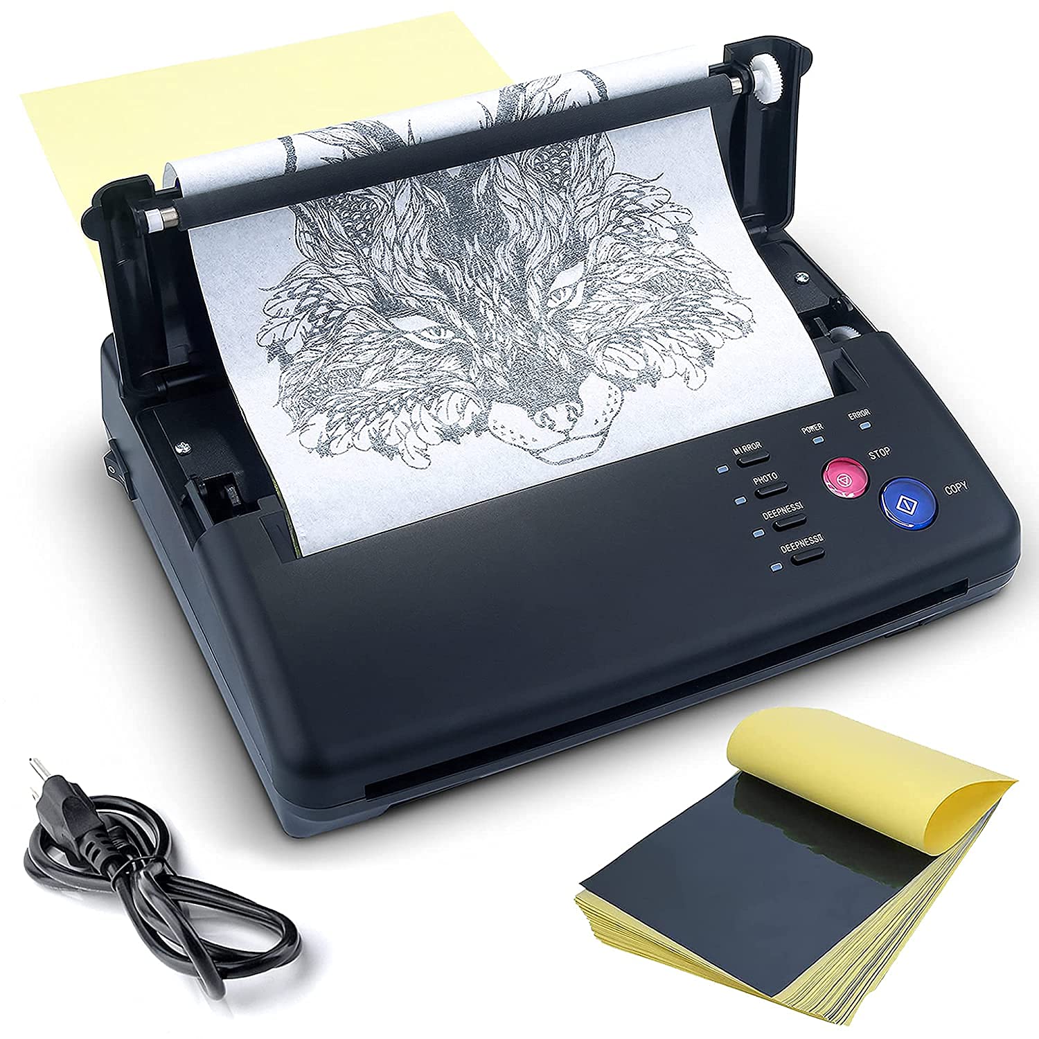 Tattoo Transfer Stencil Machine Copier Printer Thermal Tattoo Kit Copier Printer With 20pcs Tattoo Stencil Transfer
