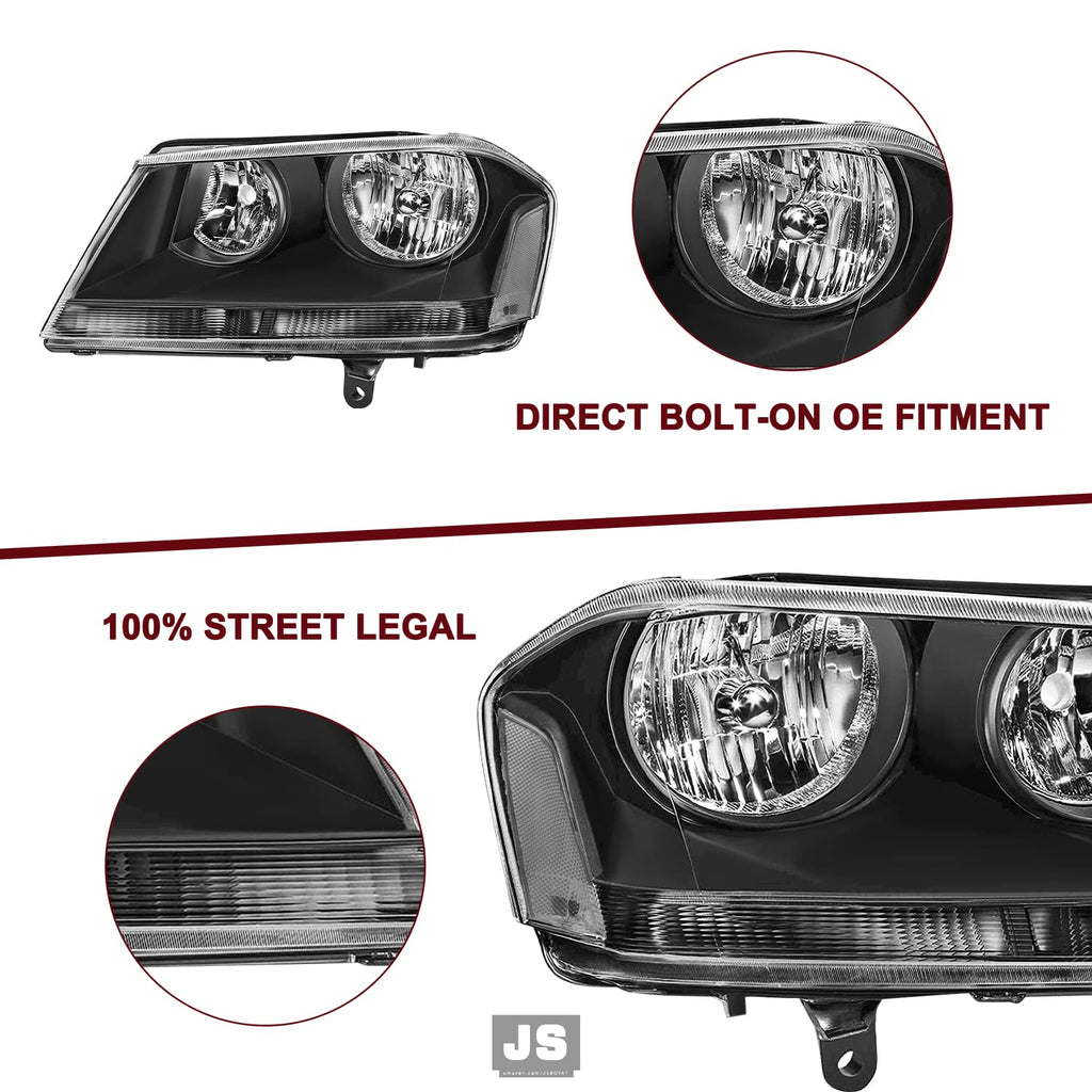 Halogen Headlight Assembly for 2008-2014 Dodge Avenger