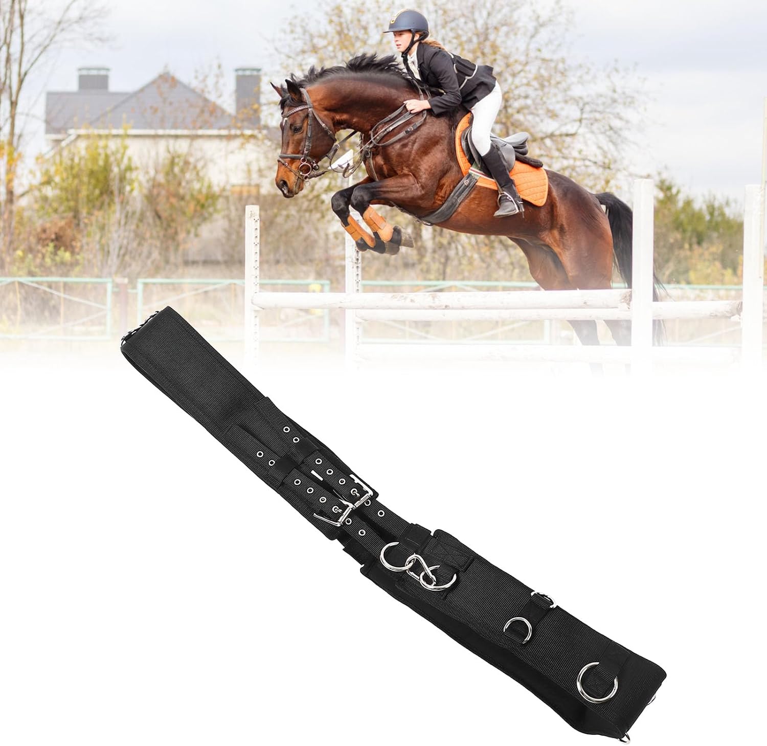 Horse Surcingle, Horse Training Surcingle, Lunging Surcingle, Adjustable Length Professional Training Surcingle for
