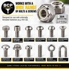 BCP Fasteners #10-32 Stainless Steel Nylon Insert Hex Lock Nuts, 50 Pack