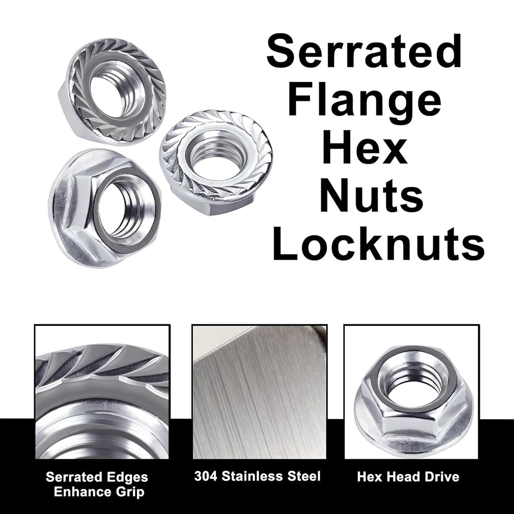 #10-24 Serrated Flange Hex Nuts Locknuts 50pcs HS/LM-03