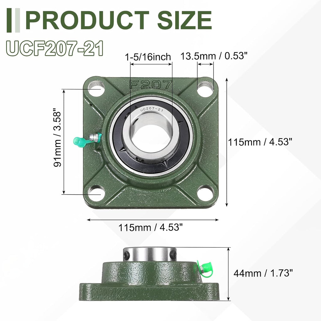 uxcell UCF207-21 Pillow Block Bearings,1-5/16 inch Bore(ABEC3)